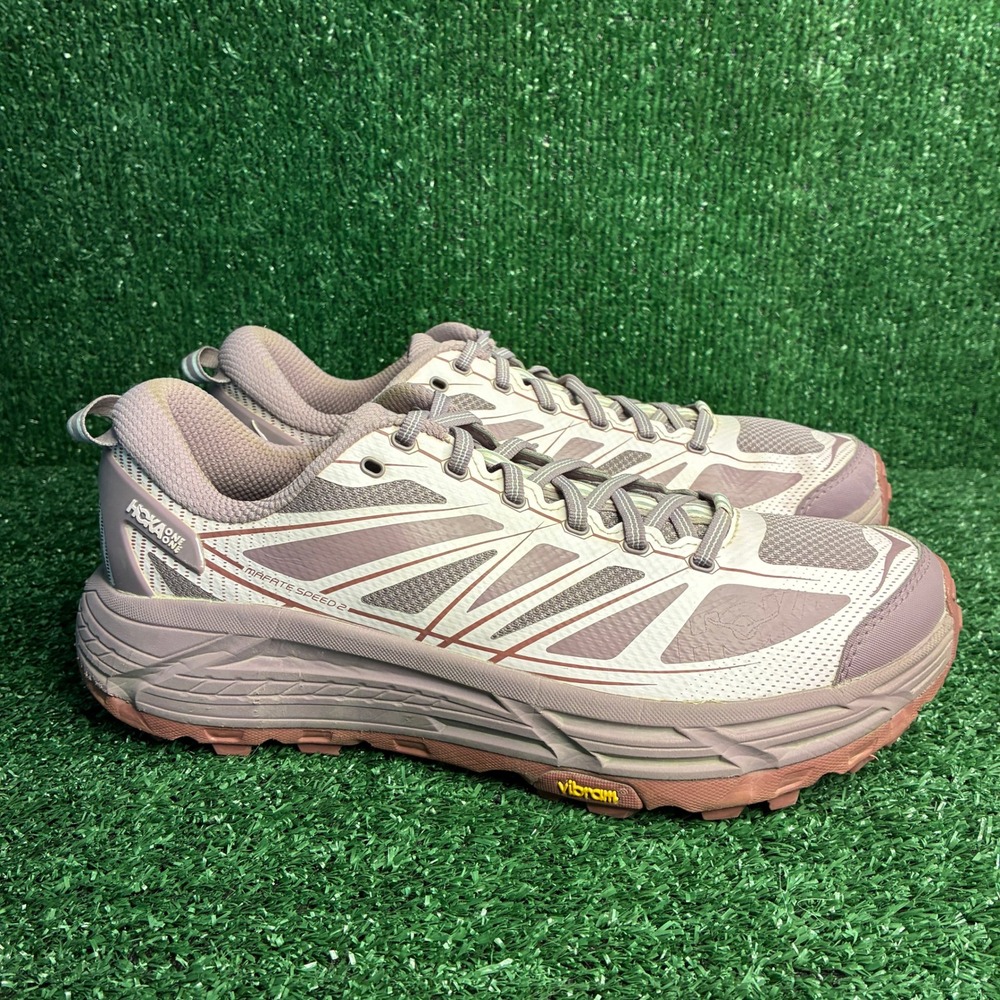 Hoka Mafate Speed 2 Trail Running Vibram Sneakers Mauve Pink Womens 12 (Mens 11)